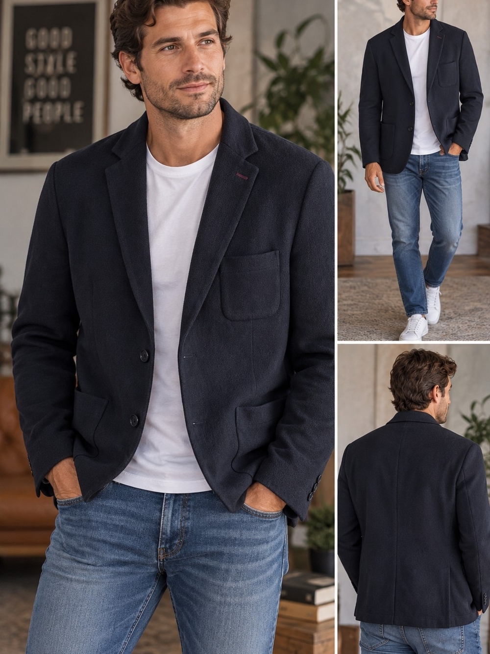 Men's Black Casual Blazer Sport Coat - Classic Tailored Look